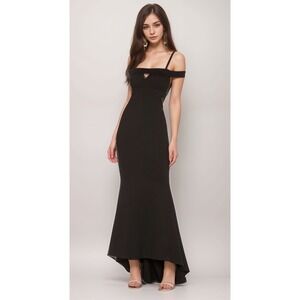 Lovers + Friends Cece Gown Dress Sz S Black Cut Out Cocktail Party Prom Romantic